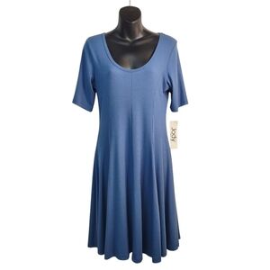Jody Dress Women's Blue Shortsleeve Flare Sz L NWT